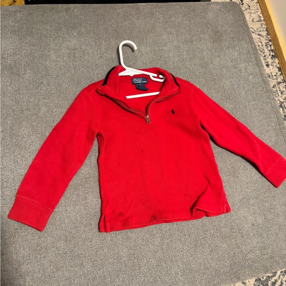 Polo by Ralph Lauren Red Quarter-Zip Sweater